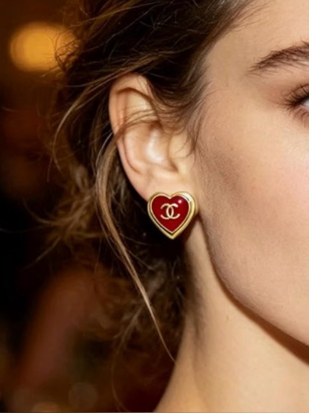 2 pairs generic Gold-Tone Red Heart & black heart
